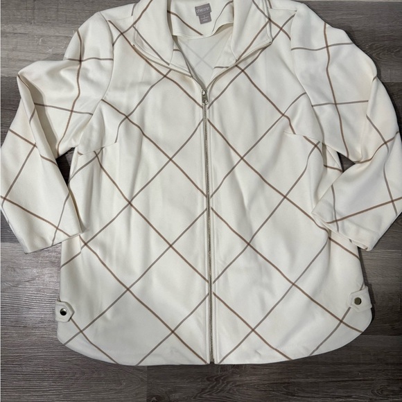 Chico's Jackets & Blazers - Chico's Cream and Brown Utility Jacket